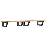 Basin Shelf Wall Mounted Steel and Solid Wood Acacia 3302683