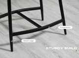 Breakfast Bar Stools Set of 2, Microfibre Upholstered Barstools, Industrial Bar Chairs with Curved T3398P328291