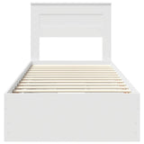 Bed Frame with Drawer White 90 x 200 cm Engineer Wood 3409878