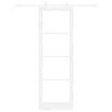 Sliding Door ORKDAL White 78 x 232 cm Solid Pine Wood and Glass 3332052