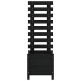 Garden Planter with Rack Black 39x39.5x114 cm Solid Wood Pine 832519