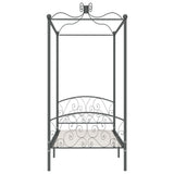 Bed Frame Grey Metal, Plywood Single Bed Frame Rectangular 284481