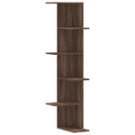 ZNTS Wall Corner Shelf Brown Oak 36.5x36.5x140 cm Engineered Wood 852633