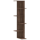 ZNTS Wall Corner Shelf Brown Oak 36.5x36.5x140 cm Engineered Wood 852633