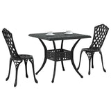 Garden Table Set 3 pcs Black Cast Aluminium 3334749
