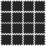 Rubber Floor Tiles 16 pcs Black 16 mm 30x30 cm 155671