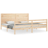 Bed Frame without Mattress 200x200 cm Solid Wood 3195046