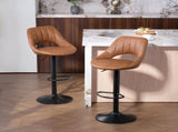 Bar Stools Set of 2, PU Leather Swivel Barstools with Backrest and Footrest for Kitchen, Counter, T3398P552520
