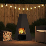 Fire Pit Black 50 x 50 x 100 cm Steel 858948