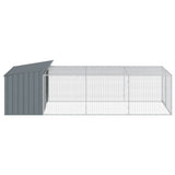 Dog House with Run Anthracite 153x396x110 cm Galvanised Steel 3214223