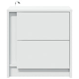 Bedside Cabinets with LED Lights 2 pcs White Engineered Wood 852048