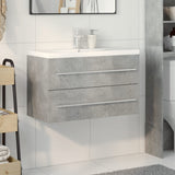 ZNTS 2 Piece Bathroom Furniture Set Concrete Grey Engineered Wood 3324921