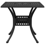 ZNTS Garden Table Black 80x80x75 cm Cast Aluminium 4002812