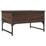 ZNTS Coffee Table Brown Oak 70x50x40 cm Engineered Wood and Metal 845375