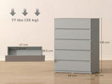Chest of Drawers, 5-Drawer Storage Cabinets, Modern Dresser, Storage Drawer Unit for Bedroom T3398P555861