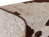 Bar Stool 2 pcs Brown and White 44 x 33 x 74 cm Real Leather 42042125
