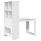 Desk with Shelf White 122 x 67 x 145 cm Engineered Wood 3337257