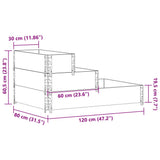 3-Tier Raised Bed Black 120x80 cm Solid Wood Pine 4010310
