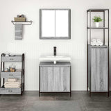 2 Piece Bathroom Furniture Set Grey Sonoma Engineered Wood 3328392