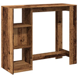 ZNTS Bar Table with Shelf Old Wood 124x46x103.5 cm Engineered Wood 854398