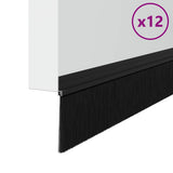Self-adhesive Door Brush Seals 12 pcs Black 100 cm 42019568