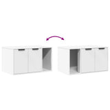 Cat Litter Box Enclosure White 80x50x45 cm Engineered Wood 857733
