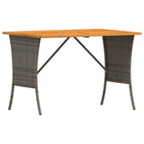 Garden Table with Acacia Wood Top Grey 105x75x72 cm Poly Rattan 4104139