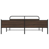 Metal Bed Frame without Mattress Brown Oak 183x213 cm 3318711