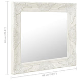 320332 Wall Mirror Baroque Style 60x60 cm White