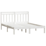 Bed Frame without Mattress White King Size Solid Wood 3100595