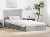 Storage Bed Concrete Grey 90 x 190 cm Engineered Wood 3410271