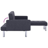 L-shaped Sofa Bed Dark grey Polyester 282304