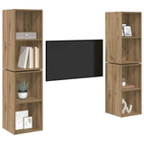 TV Cabinet Set Wall-mounted 4 pcs Artisan Oak 37 x 37 x 72 cm 3393563