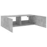 TV Wall Cabinet with LED Lights Concrete Grey 100x35x31 cm 837298