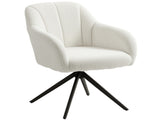 360 Degree Swivel Accent Chair, Teddy Fleece Fabric Armchair, Upholstered Tufted Vanity Chair with T3398P377852