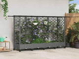 Raised Bed with Trellis and Roof Light Grey 202.5 x 40 x 127 cm 3423163