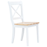 Dining Chairs 6 pcs White and Light Wood Solid Rubber Wood 277544