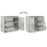 Sideboard with Drawer Concrete Grey 71x35x65 cm Engineered Wood 861574