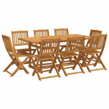 9 Piece Garden Dining Set 180x90x75 cm Solid Wood Acacia 3321531