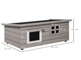 Wooden Outdoor Cat House, Elevated Cat Shelter Kennel, Pet Play House with Openable Top, Asphalt T3398P551673