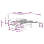 ZNTS Bed Frame with Drawers without Mattress 120x190 cm Small Double 3301972