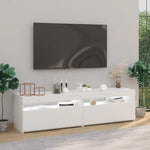 TV Cabinets 2 pcs with LED Lights White 75x35x40 cm 804392