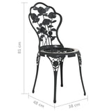 Bistro Chair Set of 2 Black Cast Aluminium Standard 317750