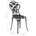 ZNTS Bistro Chairs 2 pcs Cast Aluminium Black 317750