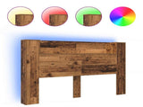 Storage Headboard with LED Old Wood 160 cm Engineered Wood 8009446