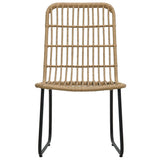 Garden Chair Set of 2 Oak and Black PE Rattan Standard Tough 48582