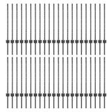 Embedded Fence Post 44 pcs Grey 120 cm Powder-Coated Steel 3335935
