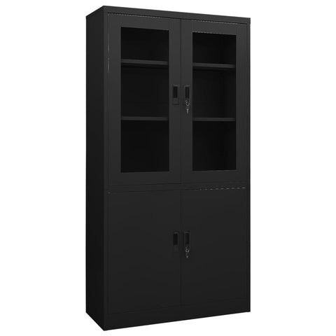 ZNTS Office Cabinet Black 90x40x180 cm Steel 335948