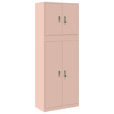 Storage Cabinet 2 pcs Pink 80 x 40 x 210 cm Steel Lockable 3438742