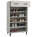 Shoe Cabinet Concrete Grey 60x35x105 cm Engineered Wood 812793